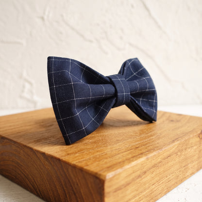 Dark Blue Bow Collar & Leash Set