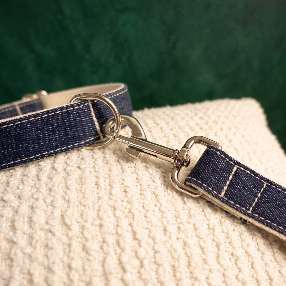 Denim Dog Collar & Leash Set