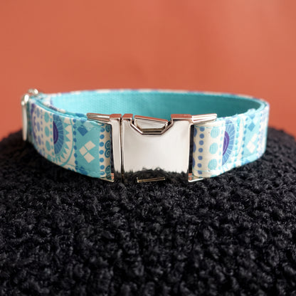 Light Blue Floral Collar & Leash Set
