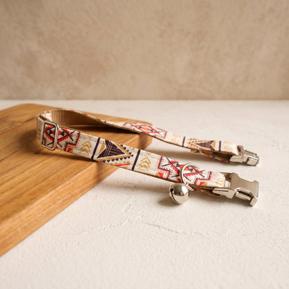 Brown Ethnic Cat Collar
