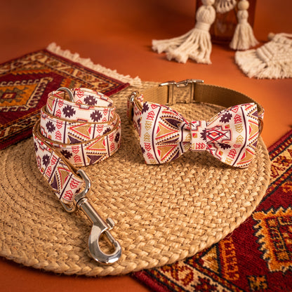 Boho Print Collar, Bow & Leash Set